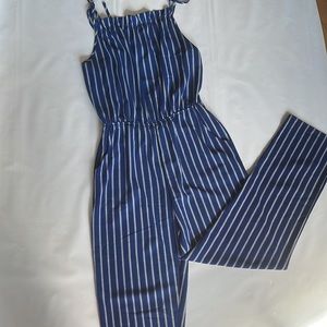 Navy with White Stripes Jumpsuit / Playsuit Size M Green Envelope Los Angeles